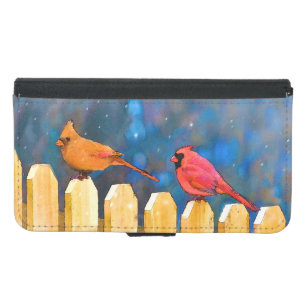 Cardinals on the Fence Painting - Original Art Samsung Galaxy S5 Wallet Case
