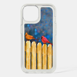 Cardinals on the Fence Painting - Original Art iPhone 15 Case