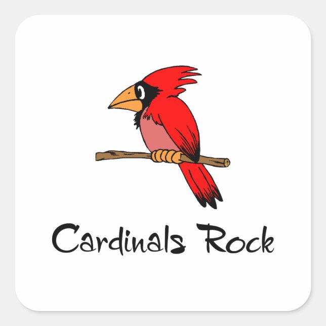 Cardinals Rock Square Sticker (Front)