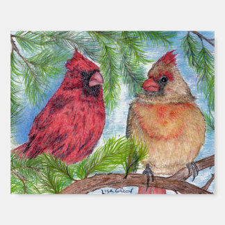 Cardinals Sitting in a Tree - Foam Board
