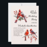 Cardinals Snow Winter Birds 40th Birthday Invitation<br><div class="desc">Beautiful red Cardinals on a snowy winter 40th birthday party invitation. Contact me for assistance with your customizations or to request additional matching or coordinating Zazzle products for your celebration.</div>