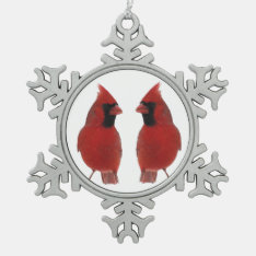 Cardinals Snowflake Pewter Christmas Ornament at Zazzle