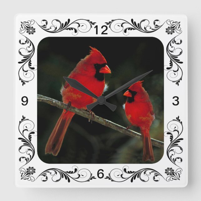 CARDINALS SQUARE WALL CLOCK (Front)