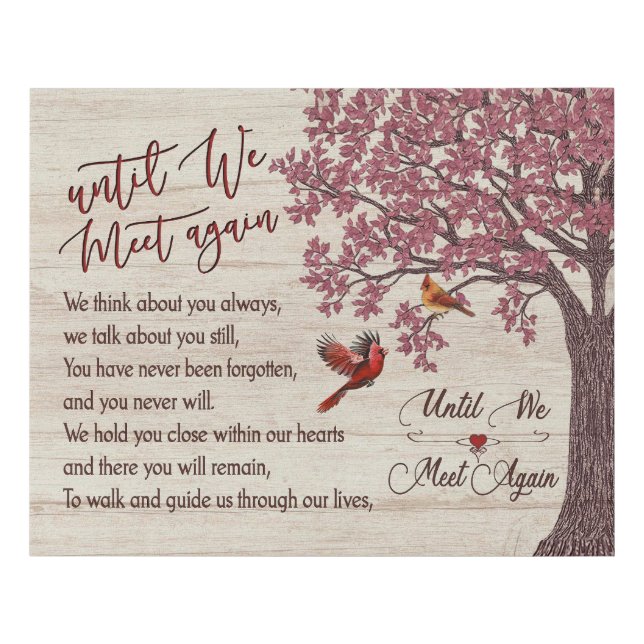 Cardinals Until We Meet Again Memorial Gifts Faux Canvas Print (Front)
