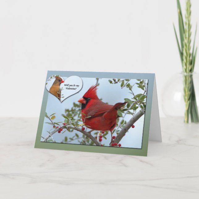 Cardinals Valentine Holiday Card (Front)