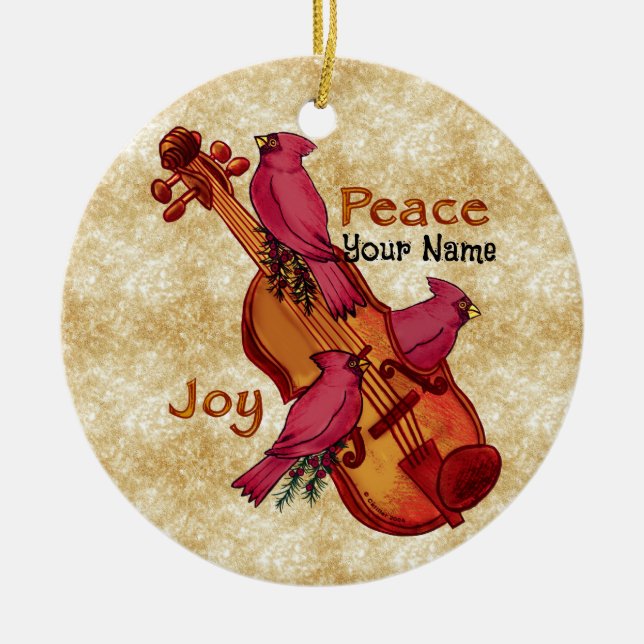 Cardinals Violin ornaments (Front)