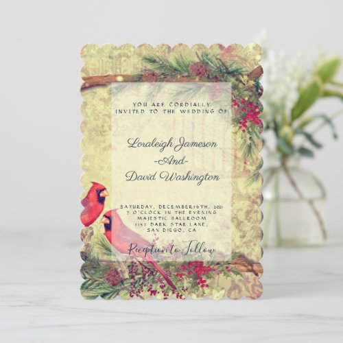 Cardinals wedding invitation