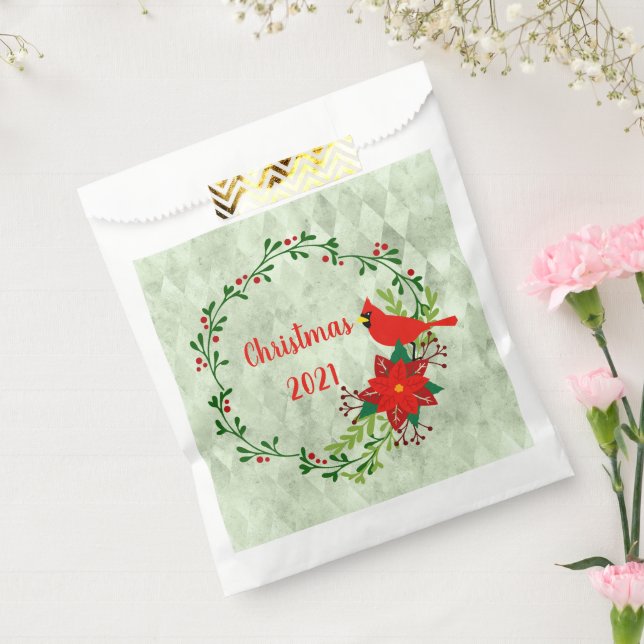 Cardinals Wreath Personalized  Favor Bag (Sealed)