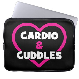 Cardio and Cuddles - Funny Novelty Gym Workout Laptop Sleeve