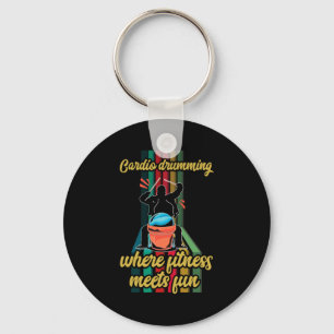 Cardio Drumming Gym Exercise Funny Fitness Cl W Keychain