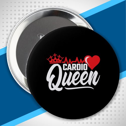 Cardio Fitness Queen Crown Gym Exercise Workout  Button