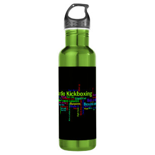 Cardio Kickboxing Word Cloud Water Bottle