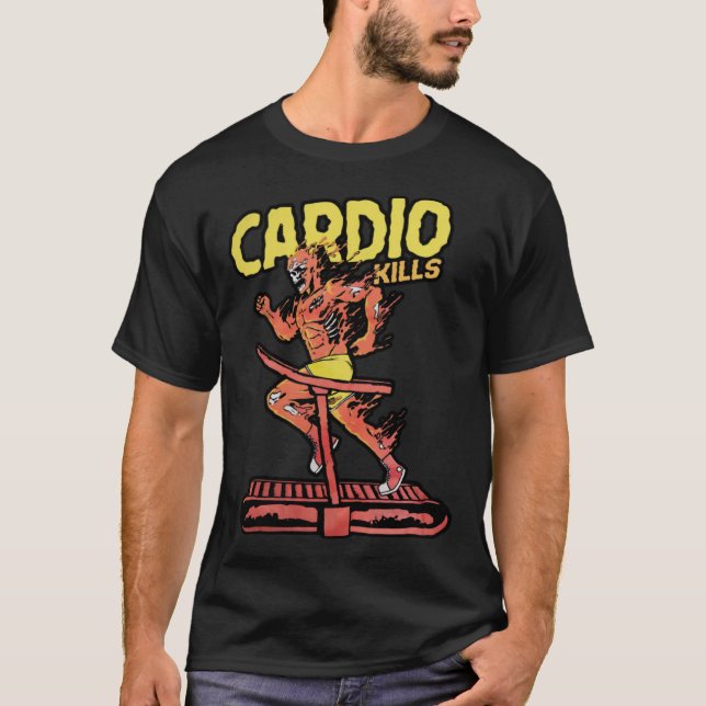 Cardio Kills Skeleton Skull  Running Marathon Runn T-Shirt (Front)