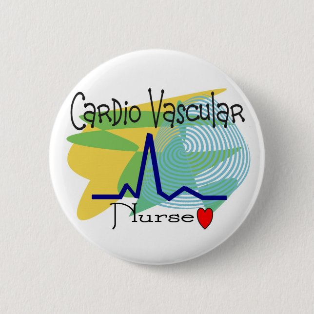 Cardio VASCULAR NURSE T-shirts Pinback Button (Front)