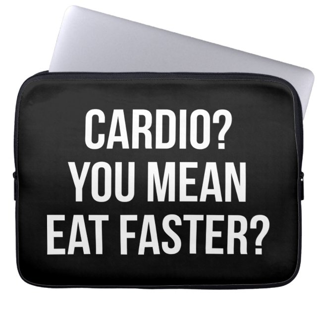 Cardio? You Mean Eat Faster? - Funny Bulking Gym Laptop Sleeve (Front)