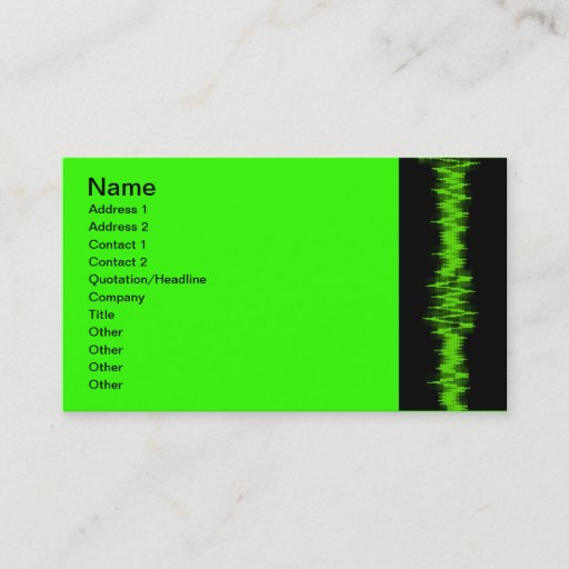 Customizable Cardiogram, Name, Address 1, Address 2, Contact... Business Cards