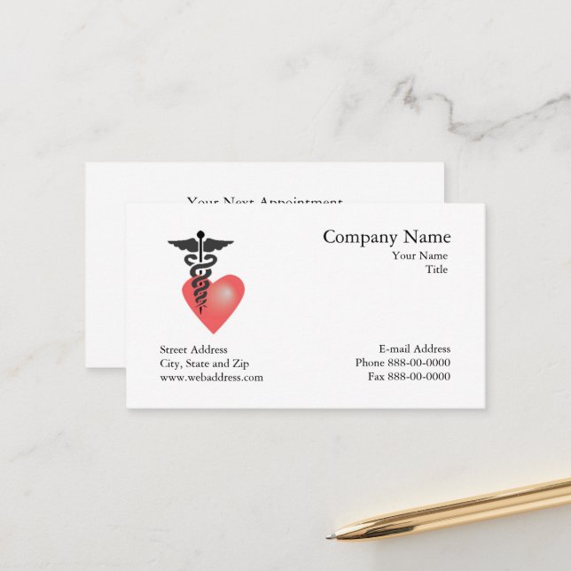 Cardiologist  Appointment Business Card (Front/Back In Situ)