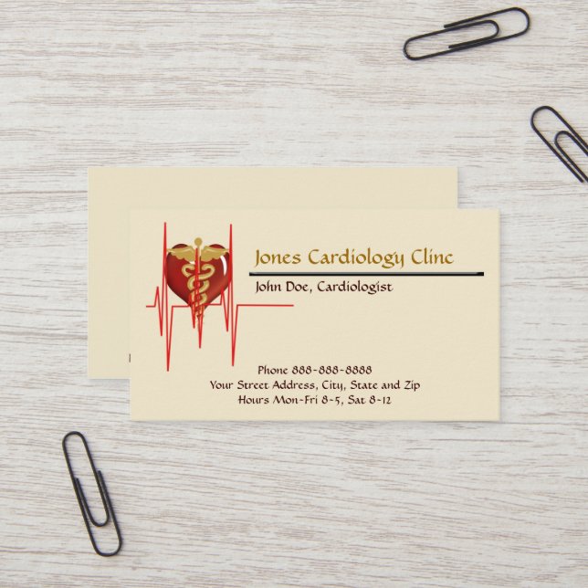 Cardiologist  Business Card (Front/Back In Situ)