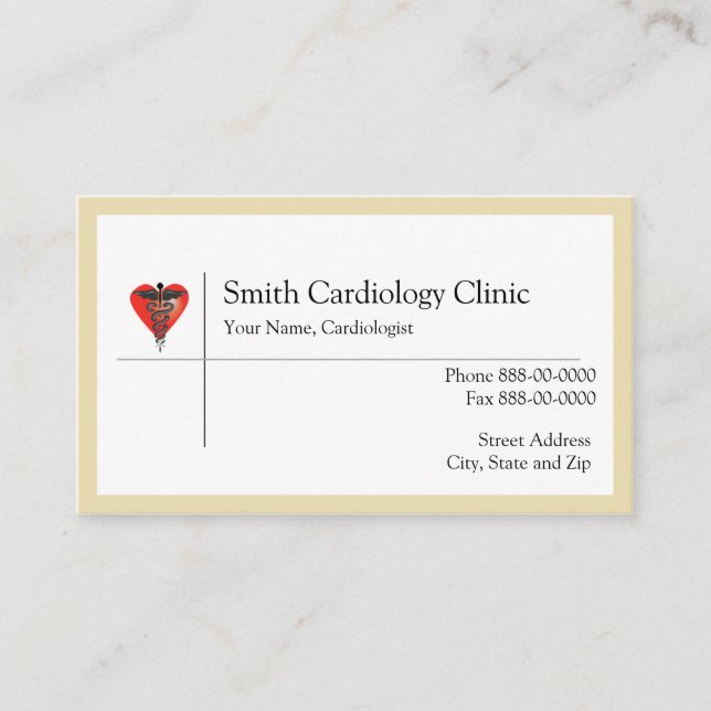 Cardiologist  Business Card (Front)