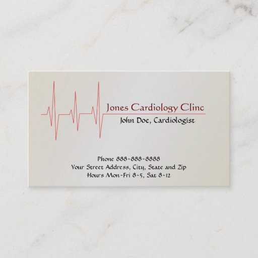 Customizable Cardiologist Business Card