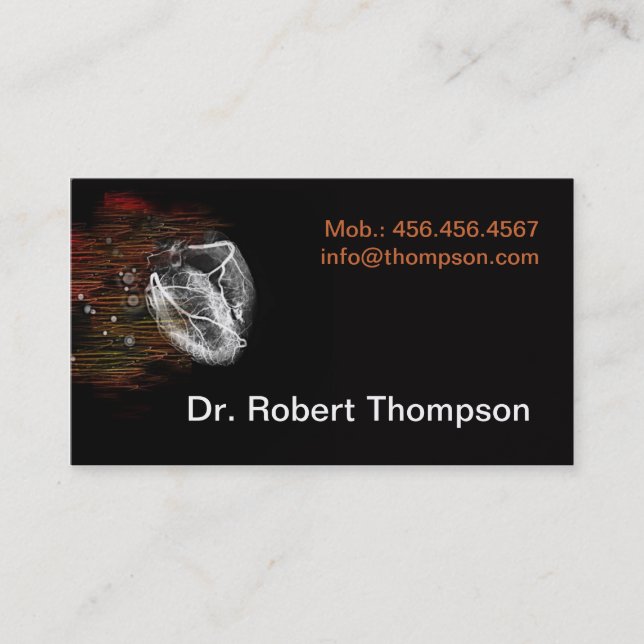 Cardiologist / Cardiology / Cardio Clinic Private Business Card (Front)