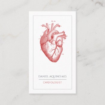 Cardiologist Doctor Anatomical Heart Illustration Business Card by PersonOfInterest at Zazzle