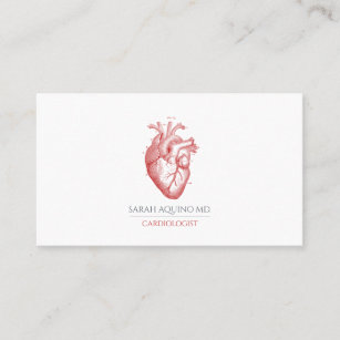 Cardiologist Doctor Anatomical Heart Illustration Business Card
