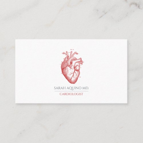 Cardiologist Doctor Anatomical Heart Illustration Business Card