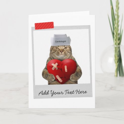 Cardiologist Doctor Heart Surgeon Cat Funny Card