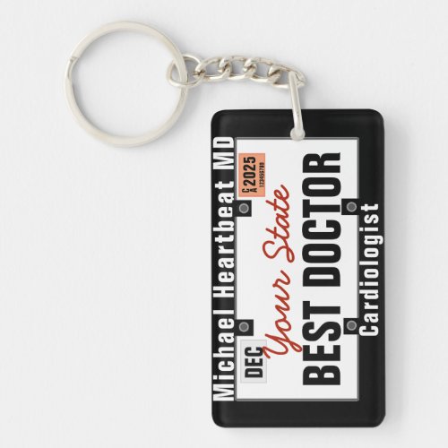 Cardiologist Doctor License Plate Keychain