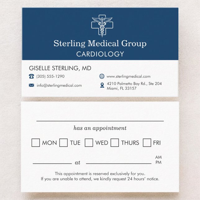 Cardiologist Doctor Office Appointment Business Card (Creator Uploaded)