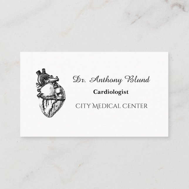 Cardiologist Electrocardiogram Doctor Surgeon Business Card (Back)