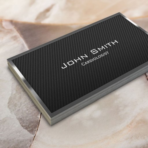 Customizable Carbon Fiber Cardiologist Business Card