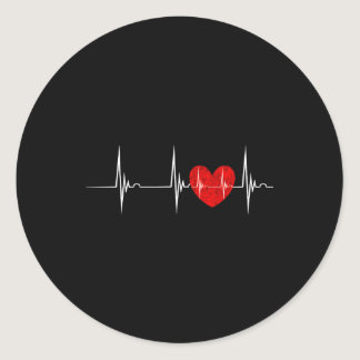 Cardiologist He Ekg Hebeat Pulseline Cardiology Classic Round Sticker