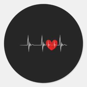 Cardiologist He Ekg Hebeat Pulseline Cardiology Classic Round Sticker