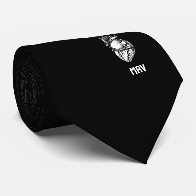 Cardiologist Heart Classic Elegant Black Neck Tie (Rolled)