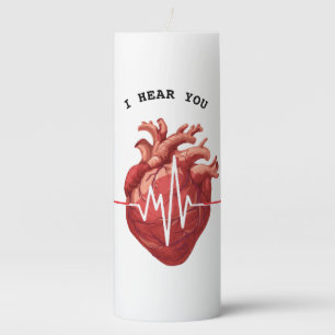 cardiologist heart doctor cardiology I Hear You Pillar Candle