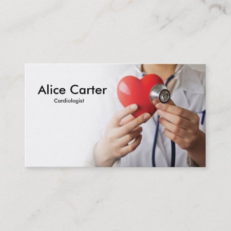 Cardiologist Heart Doctor Clinic First Aid Business Card