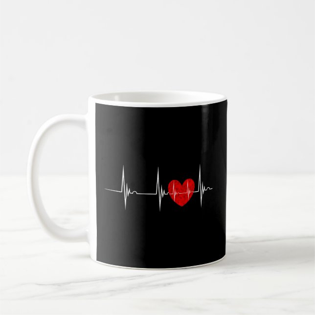 Cardiologist Heart Ekg Heartbeat Pulseline Cardiol Coffee Mug (Left)