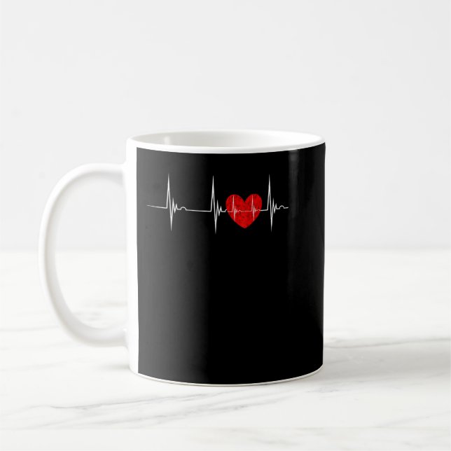 Cardiologist Heart EKG Heartbeat Pulseline Cardiol Coffee Mug (Left)