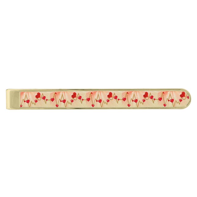 Cardiologist in love gold finish tie clip (Front)