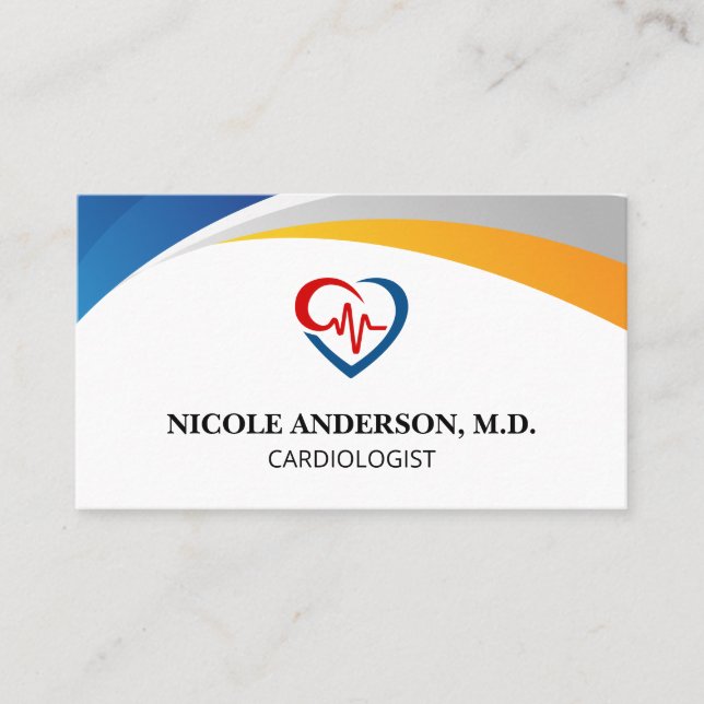 Cardiologist Logo | Medical Business Card (Front)