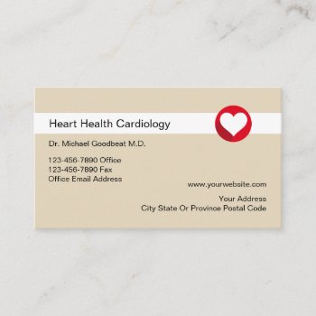 Cardiologist Medical Business Cards by Luckyturtle at Zazzle