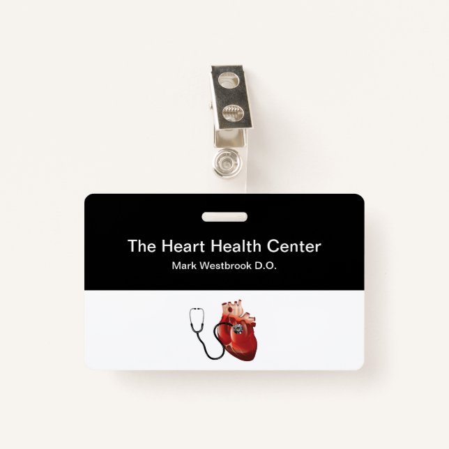 Cardiologist Medical Name Badges Template (Front with Clip)