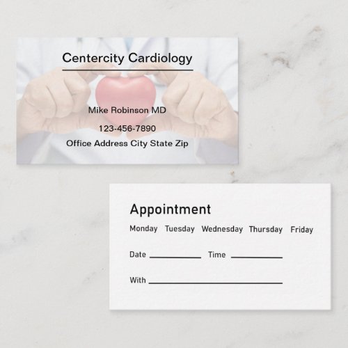 Cardiologist Office Appointment Card Design