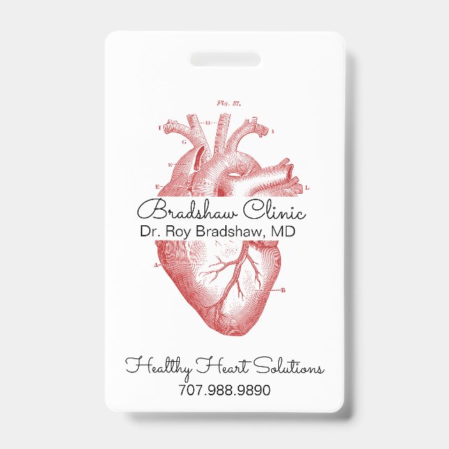 Cardiologist Or Heart Clinic Anatomical Heart Badge (Front)
