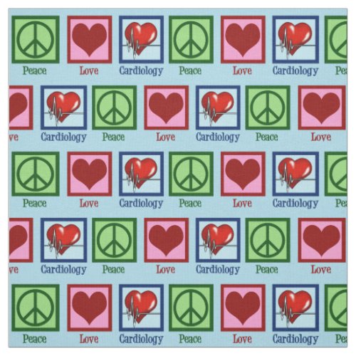 Cardiologist Peace Love Cardiology Fabric