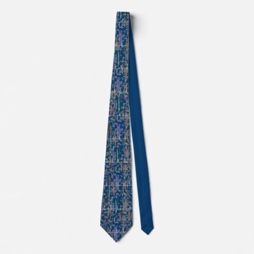 Cardiologist Rhythm Strip Watercolor Art Blue Neck Tie