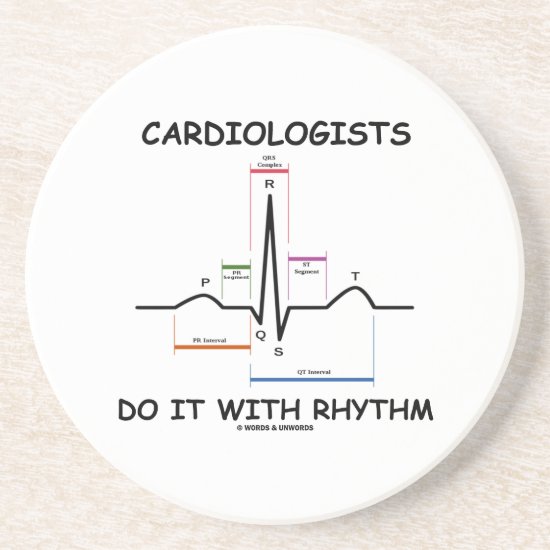 Cardiologists Do It With Rhythm (ECG / EKG) Drink Coaster
