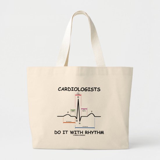 Cardiologists Do It With Rhythm (ECG/EKG) Large Tote Bag